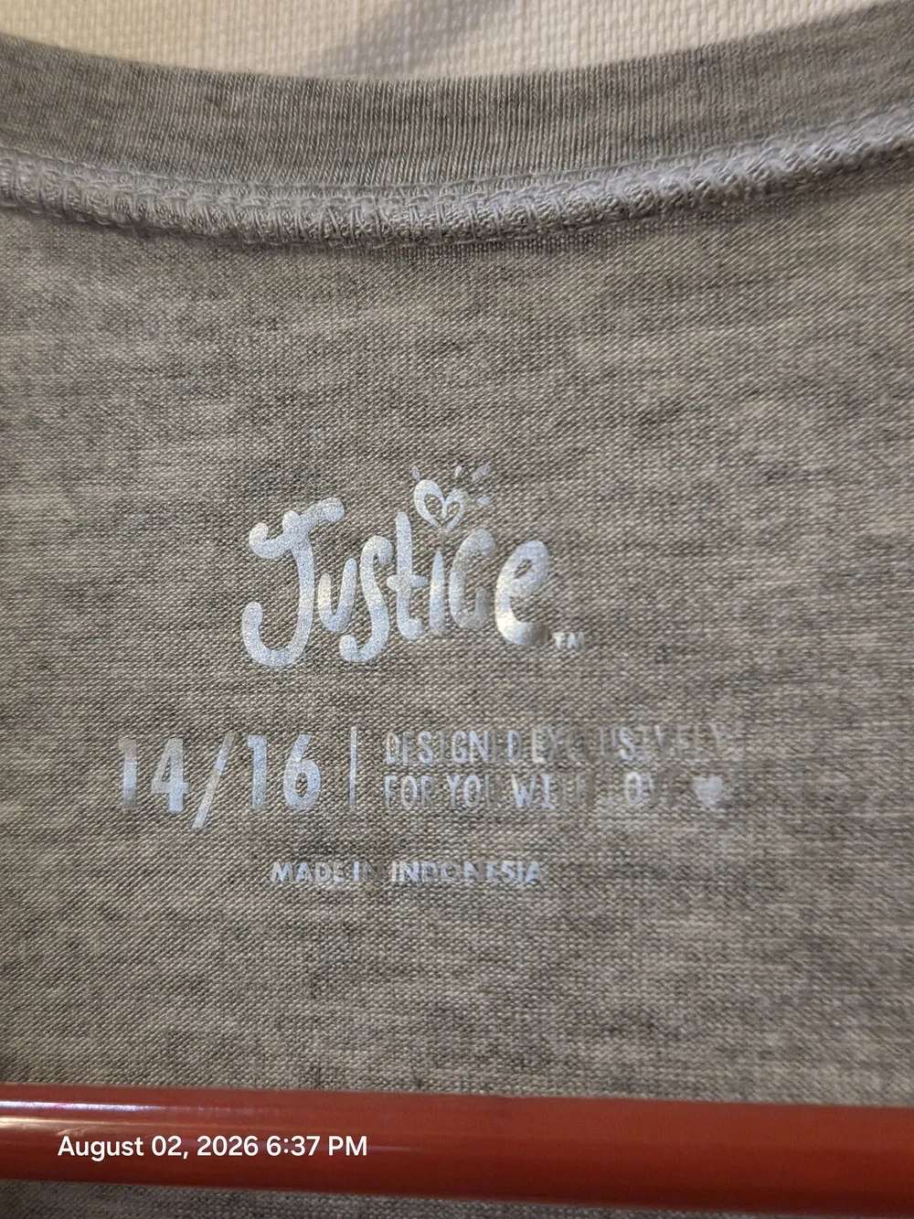 Justice Heather Gray Graphic Tank with White Logo